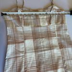 Aeropostale Spaghetti Strap Plaid Mini Dress w/ Slit @ Hem Brown/Cream Sz L Photo 3