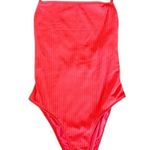 Topshop NWT Ribbed Belted Coral One Piece Swimsuit Photo 5