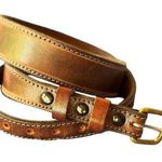 Chacon western Leather belt with solid Brass buckle size 30 Brown Photo 0