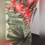 Christina Tropical Leaf Green And Red Halter One Piece Swimsuit NWT Size 8 Photo 1