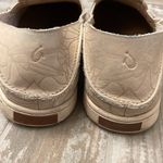 Olukai  Beige Pehuea Floral Design Leather Sneakers Photo 6