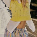 Free People #185 NWT Plumeria Floral Vest in Seeking Sunshine Combo Photo 0