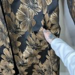 Chico's  Collection Black Gold Floral Metallic Jacquard Topper Coat Long Jacket Photo 9