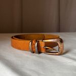 Brighton Vintage 1991  Tan Leather Belt Braided Keeper Hammered Buckle 27-31 Photo 7