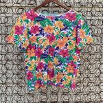 Jaclyn Smith Vintage 90s  all over floral T-shirt MEDIUM Photo 0