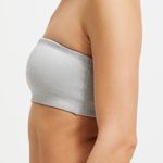 Good American NWT Size 1 S Silver Bandeau Bikini Top Sparkle Swim Maximalism Photo 4