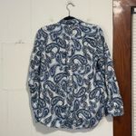 Ralph Lauren Lauren  Blue Printed Button Down Shirt Size Large Photo 3