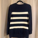 Gap Navy Blue and White Striped Women's Sweater Photo 1