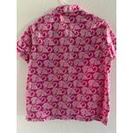 Print Fresh Pajama Top Womens Small Pink Cotton Leopard Short Sleeve Preppy Photo 1