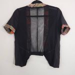 SheIn Black Open Jacket with Sheer Mesh Back Size Small Curve Black Boho Kimono Photo 3