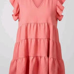 Zenana Womens Pink Sleeveless Ruffle Tiered Knee Length A Photo 0