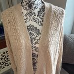 Pink Rose size large light tan open front cardigan Photo 1