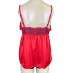 Tahari Sleepwear Womens Lingerie Top Pajama Sleepwear Satin Lace Babydoll Red Photo 4