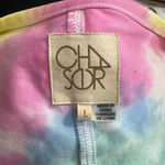 Chaser Long Sleeve Ballet Wrap Top In Tie Dye Pink Yellow Size Large Photo 10