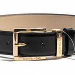 Michael Kors Michael Kros Patent Leather Belt With Gold Buckle NWT Photo 0
