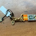 Juicy Couture Pam Gela Plate Friendship Orange Bracelet Silver & Green Crystals Photo 3