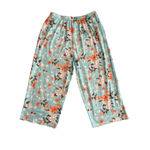 WQD Pajama Set 2 Piece Womens Size Medium Blue Floral Short Sleeve Cropped NWT Photo 7