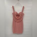 Oh Polly  - Low Cowl‎ Neck Embellished Mini Dress in Rose size 6 NWT Photo 2