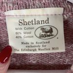 Shetland Size L Cardigan Sweater Wool Blend Button Up Scotland Made Women's Pink Size L Photo 1