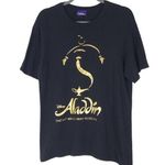 Disney Aladdin Broadway Black Short Sleeve T-Shirt with Metallic Gold Size Small Photo 0