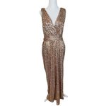 Badgley Mischka  Glitz Sequin Gown in Blush 14 Womens Long Dress Formal Maxi Photo 5