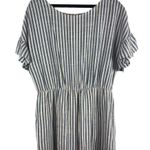 Hudson June Womens Jumpsuit Plus Size 1 Blue Ivory Stripe Linen Blend 1 Piece Photo 2