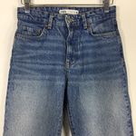 ZARA Straight Leg Jeans 100% Cotton Raw Frayed Hem Size 2 Photo 6