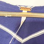 Free People ‎ Medium Blue Stripe Samifran Ruffle Tie Front Cropped Top Blouse Photo 3