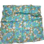Vtg Ben Goodman Floral Print Silk Hand Rolled Square Scarf Wrap Handkerchief Photo 0