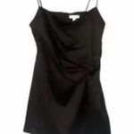 Topshop  black satin wrap front tie  mini slip dress Photo 3