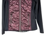 Calvin Klein Quilted Jacket Womens S Burgundy Two Tone Stretch Athleisure Sporty Photo 2