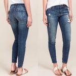 Eunina Blue Ava Low Rise Zipper Skinny Ankle Distressed Jeans Size 26 Photo 1