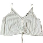 Olivaceous White Tie Front Spaghetti Strap Crop Top Women's Size Large | 22-8 Photo 0