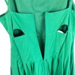 PaperMoon NWT Green Cotton Cutout Spaghetti Strap Pleated Mini Dress Size L Photo 3