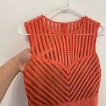 NEW YORK COMPANY NY&CO Eyelet Fit Flare Dress Coral Orange Pink Sleeveless Midi Photo 4