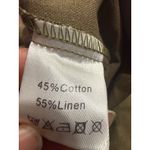 Micas  Olive Green Linen Cotton Wide Leg Cropped Pants Size S Photo 4