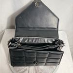 Source Unknown Black Quilted Faux Leather Handbag With Chain Strap And Strawberry Charm Photo 8