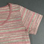 LuLaRoe  Shirt Womens Small Pink Striped Classic Tee Short Sleeve Round Neck Photo 4