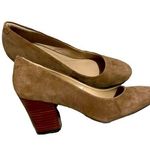 Isola  Tan Wood Block Leather Heel Photo 0