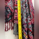 Raj paisley floral print Long Vest Embroidered Gift For Her Fringe Sleeveless Red Size undefined Photo 6