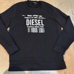 Diesel  Authentic Women’s Medium Black Logo Pullover 100% cotton Sweatshirt Magic Photo 0