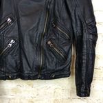 ZARA Moto Lamb Leather Jacket Women XS Black Cropped Multi Zipper Biker Rock VTG Photo 4