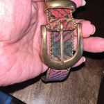 Elite Belt Womens Medium Colorful Woven Fabric with Gold Stud Detail Boho Photo 3