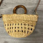 Poolside Straw Bag with Leather Strap Brown Photo 1