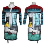 AVENTURES DES TOILES Dress Graphic Print Stretch Size 38 US Small Photo 9