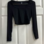 SheIn  Black Ribbed Long Sleeve Crop Top - Size Small - EUC Photo 0