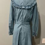 & Other Stories NWT & OTHER STORIES Blue Frill Denim Long Sleeve Turtleneck Dress Size 8 Photo 6