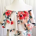 Adrienne Dress Tropical Floral On Off Shoulder Ruffle Neckline Sleeveless Small Photo 1