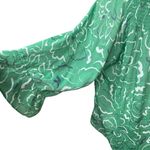 Zac & Rachel Floral Tropical Flare Bell Sleeve Pullover High Low Blouse Size 2X Green Photo 6