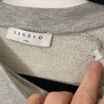Sandro  Womens Sweatshirt Gray PEACE Embroidered Pullover Size‎ XL EUC Photo 3